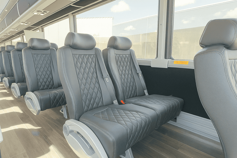 interior of Gardena Coach Bus Service charter bus