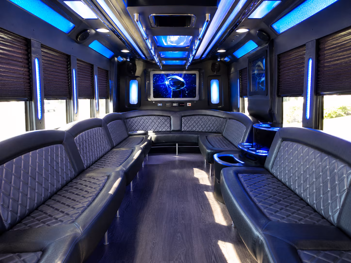 gardena 28 passenger party bus inside