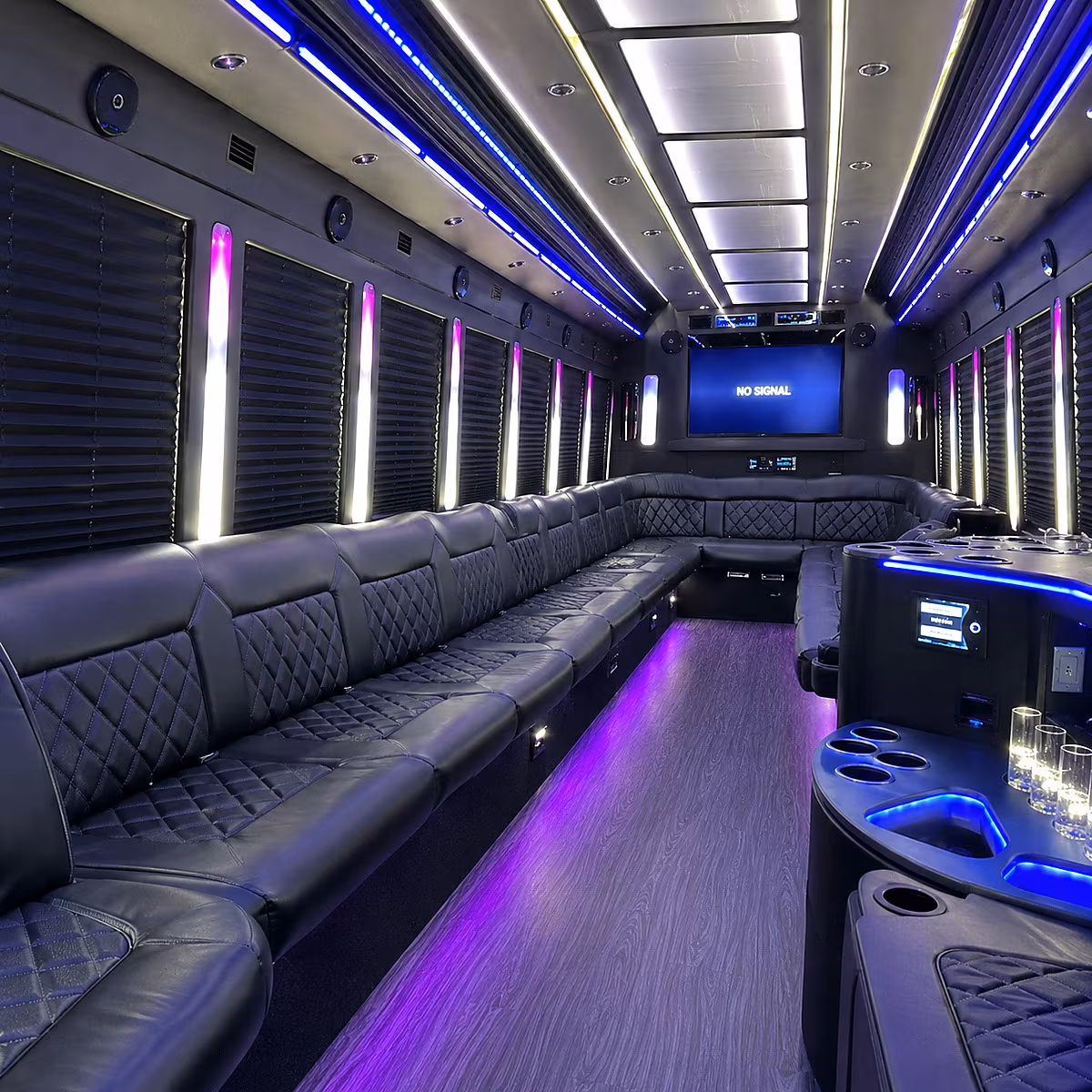 gardena 30 passenger party bus inside
