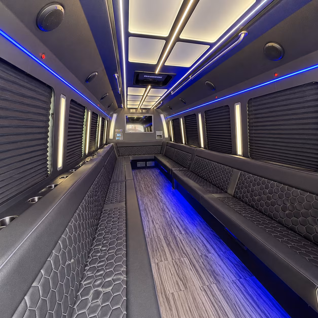 gardena 30 passenger party bus interior