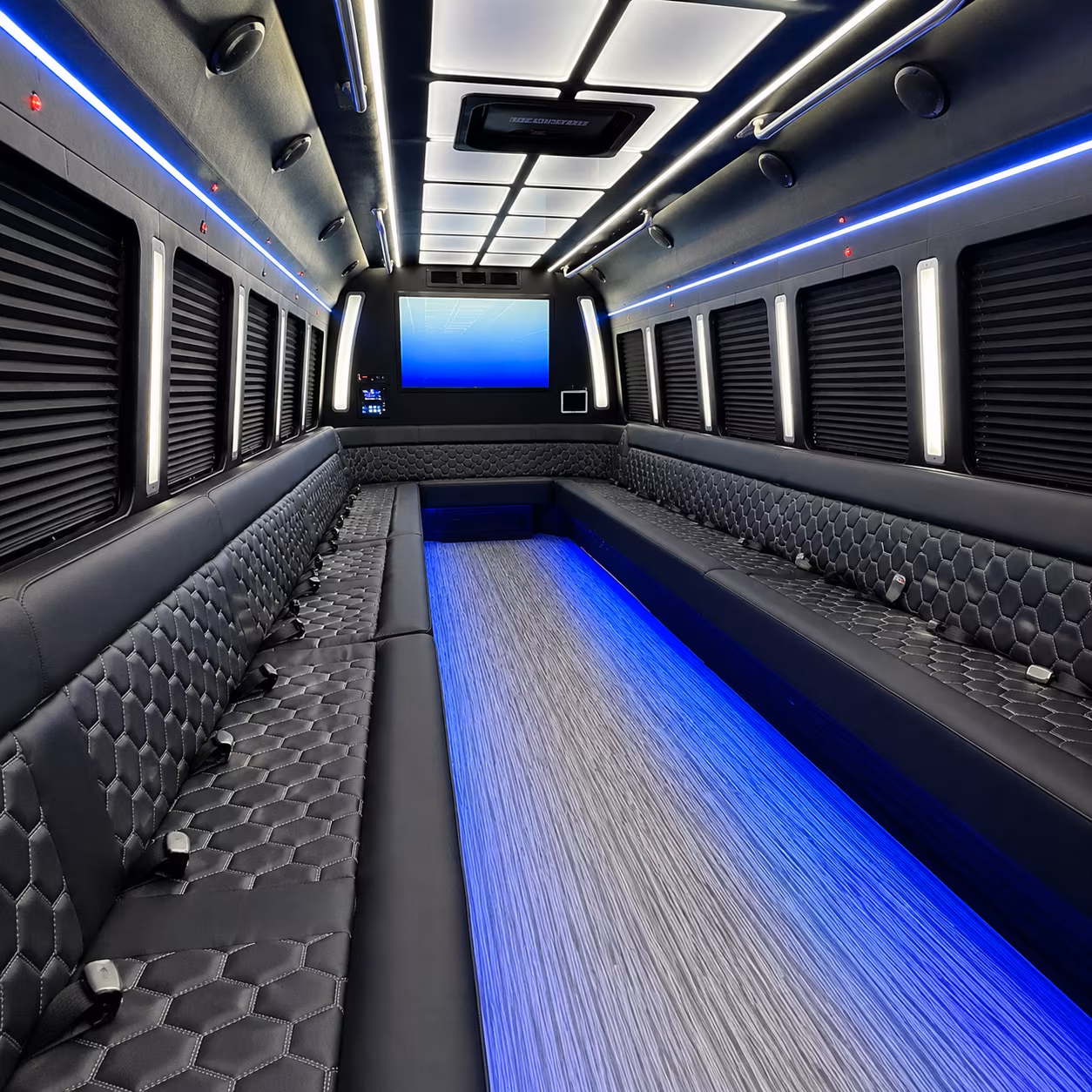 gardena 50 passenger party bus inside