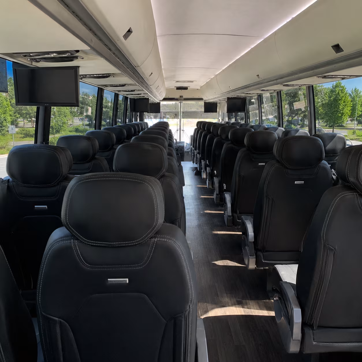gardena 56 passenger charter bus inside